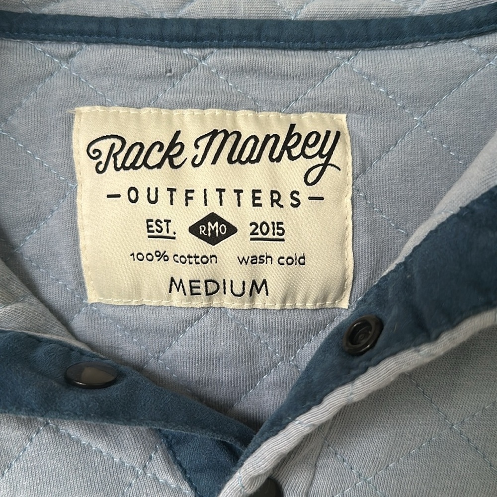 Blue Quilted Rock Monkey Pullover - image 3